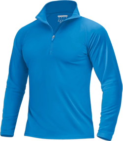 Boladeci Men's UPF 50+ Sun Shirts 1/4 Zip Long Sleeve SPF UV Protection Lightweight Quick Dry Quarter Zip Golf Shirts Blue Medium