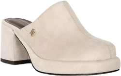 DELAUNAY Womens Suede Heeled Mules
