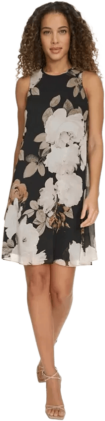 Women's Sleeveless Chiffon Shift Dress