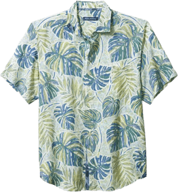 Men's Classic-Fit Linen Blend Tropical-Print Shirt