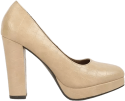whitley croc texture high block heel pumps