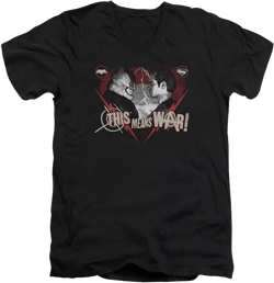 Men's This Means War Short Sleeve Adult V Neck Premium Cotton Tee / T-Shirt