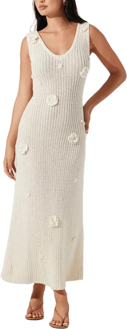 Women's Ainhoa Cotton Crochet-Appliqué Dress