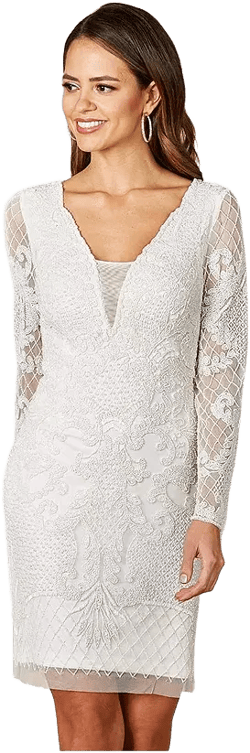 Women's Carla Long Sleeve Beaded Lace Mini Dress
