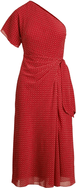 Women's Geo-Print Georgette One-Shoulder Dress