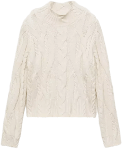Women's Perkins Neck Braided Sweater