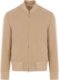 Bomber Jacket In Linen In Brown