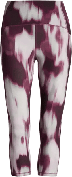 Studio Luxe Print High Waist Pocket Crop Leggings In Purple