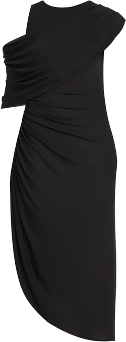 Gabrielle Draped Matte Jersey Midi Dress