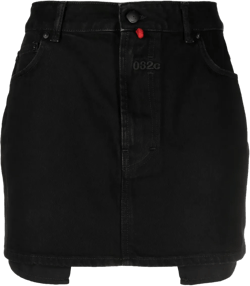 logo-embroidered mini denim skirt