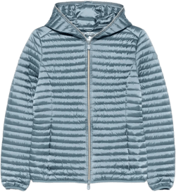 Alexa Hooded Puffer Lightweight Jacket In Grey