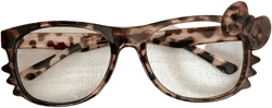 Leopard Print Fashion Eyeglasses, Y2K Retro Style Frameless, Luxury Women's Accessory, Cute Round Plastic Sunglasses, Hand Wash - Garlic Clove KT Cat Sunglasses With UV Protection, Girlfriend Gift, New Year 2025, Back To School