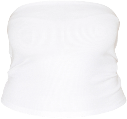 Plus White Soft Rib Bandeau Top