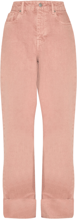 Washed Pink Turn Up Hem Jeans