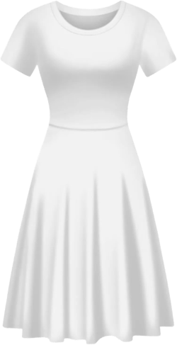 POLERO Women Puffy Swing Elegant Party Midi Dresses Short Sleeve Round Neck A-Line Dress
