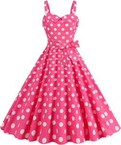 Women Vintage Polka Dot 1950s Rockabilly Halter Audrey Dress Retro Floral Evening Cocktail Swing Dress