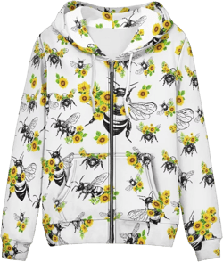 Xoenoiee 3d Print Women Zip Up Hoodies Sweatshirt Jacket Long Sleeve Shirts Streetwear Pullover Tops With Pocket