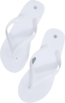 White Round Toe Simple Platform Flip Flops