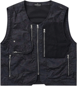 stone island shadow project utility vest (black / multi)