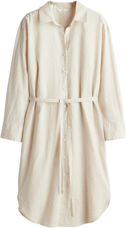 Linen-blend Shirt Dress