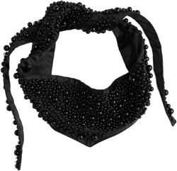 Bead-decorated satin scarf