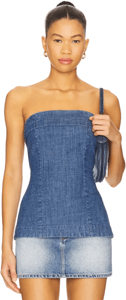 Lora Denim Tube Top Free People