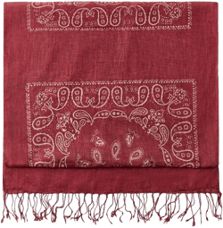 100% LINEN PRINTED FRINGED SCARF
