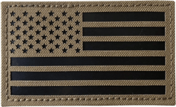 2x3.5 Inch IR Infrared Coyote Brown Tan US USA American Flag Patch Tactical Vest Patch Hook and Loop (Forward)