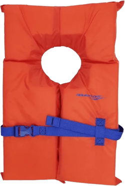 Aquafloat Life Safety Vest – Universal Type II Personal Flotation Device (PFD), Coast Guard Approved, 3-Pack with Clear Nylon Carry Bag – Life Jackets for Adults (Orange)