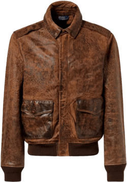 Polo Ralph Lauren Men's Brown Leather Bomber Jacket