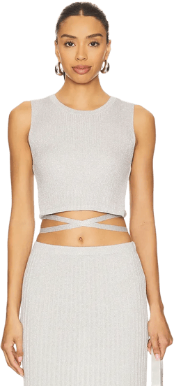 Stevie Cropped Lurex Tie Tank 525