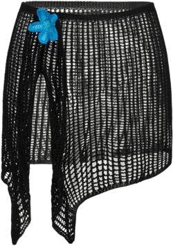 Knit Crochet Flower Detail Sarong