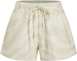 Linen-blend Mid Rise Zebra Stripe Knotted Micro Shorts