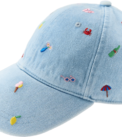 EMBROIDERED DENIM CAP