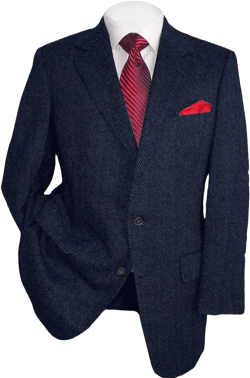 SHUZHXLZANGY Tweed Blazer Men Sport Coats and Blazers for Men Slim Fit Herringbone Suit Jacket 48 Navy