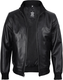 Decrum Leather Jacket Men - Casual Stylish Cowhide Leather Jackets for Men X-Small Clark - Black Bomber Leather Jacket