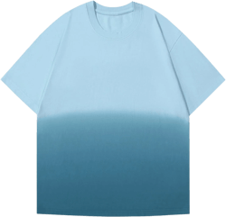 Women's Gradient Oversized T Shirts Vintage Loose Fit Cotton T-Shirt Streetwear Short Sleeve Casual Tee Shirts(Blue,xs) Blue X-Small