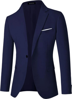 Men's Slim Fit Lightweight Linen Jacket for Mens Sport Coat Casual Blazer One Button Business Suit Jacket X-Large Navy