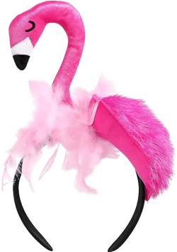 Pink Flamingo Feather Headband Comfortable Lightweight Costume Accessory for Women Kids Adults Beach Party Dance Outfit Photo Shoot