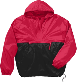 Packable Nylon Jacket - RED/Black - 2XL