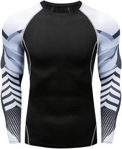 Men's Long Sleeve Compression Shirts Gym Athletic Undershirts Moisture Wicking Baselayer Quick-Dry Tee Top Shirt Small Black