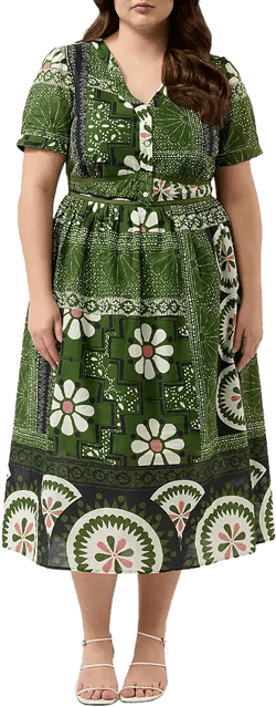 Estelle Plus Ethereal Tile Print Dress