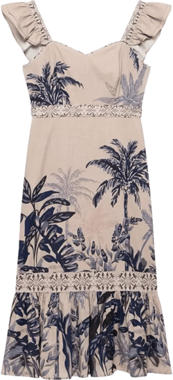 Mint Velvet Women's Palm Printed Dress