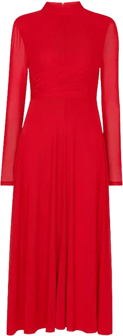 Whistles Arabella Ruched Mesh Dress