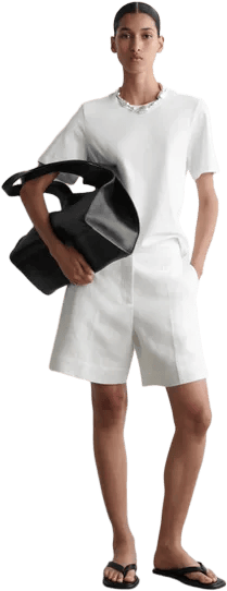 TAILORED ELASTICATED LINEN SHORTS