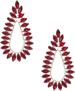 Oversized Teardrop Crystal Earrings With Mixed Crystals