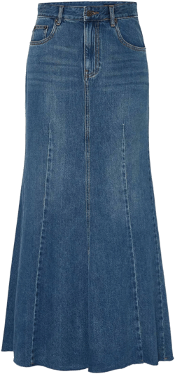 Denim Mermaid Maxi Skirt