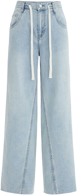 Drawstring Wide Leg Jeans