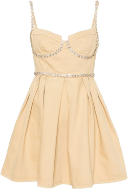gem-embellished pleated mini dress
