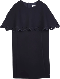 scalloped cape dress